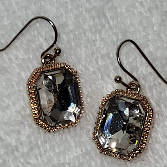 CATO Rose Gold and Rhinestone Necklace and Drop Earrings Set / Pierced - Picture 8 of 9